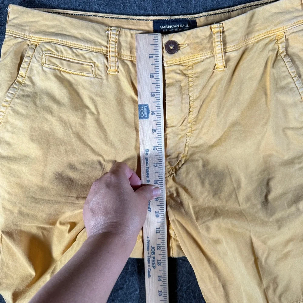 American Eagle Next Level Flex Classic Chino Shorts Yellow Mens 32